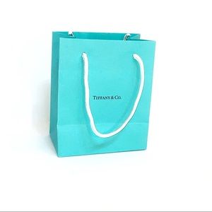 Tiffany & Co teal white paper shopping gift bag
